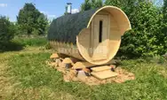 Баня бочка Стандарт с козырьком фото 6