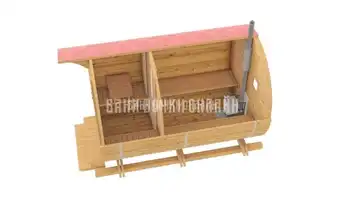 Баня Бочка Люкс С Козырьком #324 фото 2 Баня Бочка Люкс С Козырьком #324 фото 2