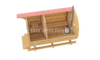 Баня бочка Люкс с козырьком #321 фото 1 Баня бочка Люкс с козырьком #321 фото 1