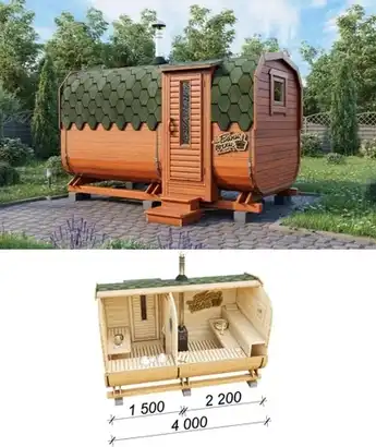 Баня квадробочка Люкс вход с боку