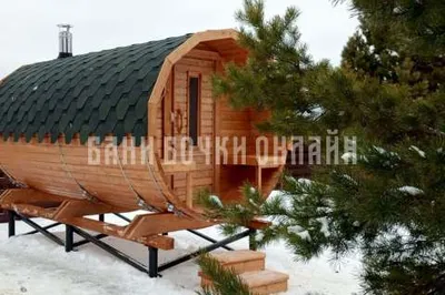 БАНЯ БОЧКА "ЛЮКС С КРЫЛЬЦОМ" № 342