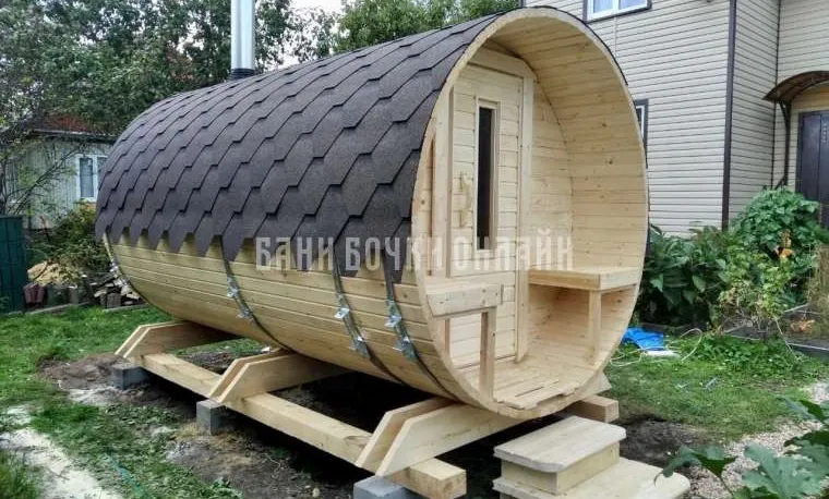 БАНЯ БОЧКА МОДЕЛЬ "СТАНДАРТ С КРЫЛЬЦОМ"# 223