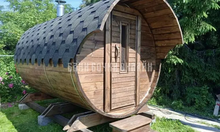 БАНЯ БОЧКА ЛЮКС С КОЗЫРЬКОМ №305 БАНЯ БОЧКА ЛЮКС С КОЗЫРЬКОМ №305