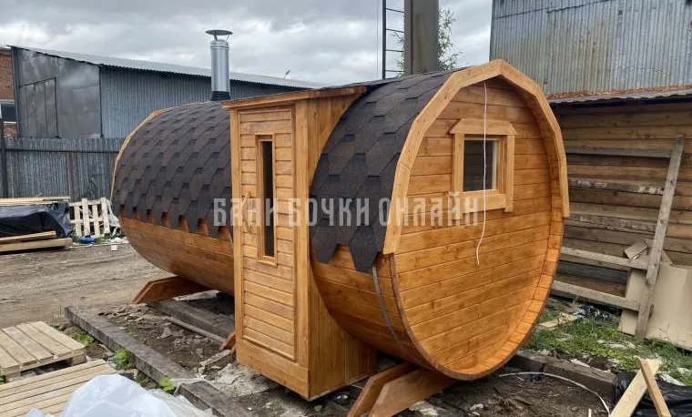 баня бочка люкс вход с боку № 311
