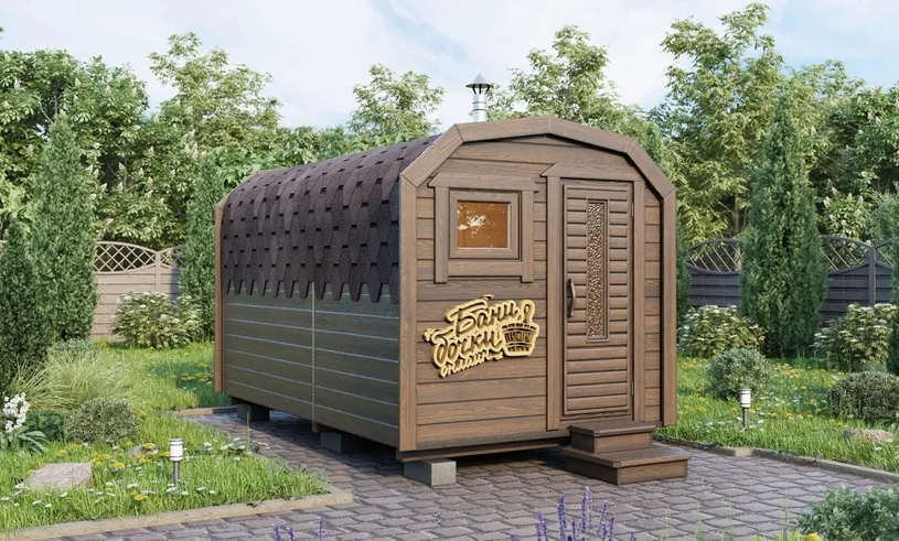 Баня подкова 4 метра вход вход с торца Баня подкова 4 метра вход вход с торца