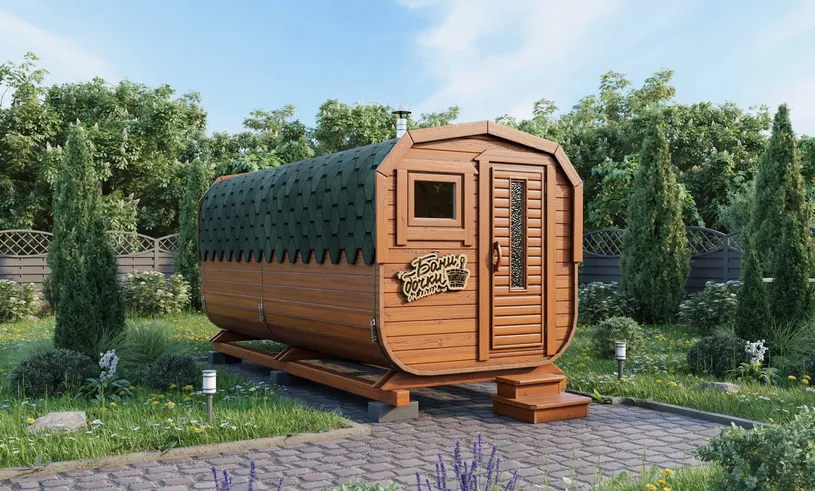 Баня квадробочка Супер-люкс вход с торца